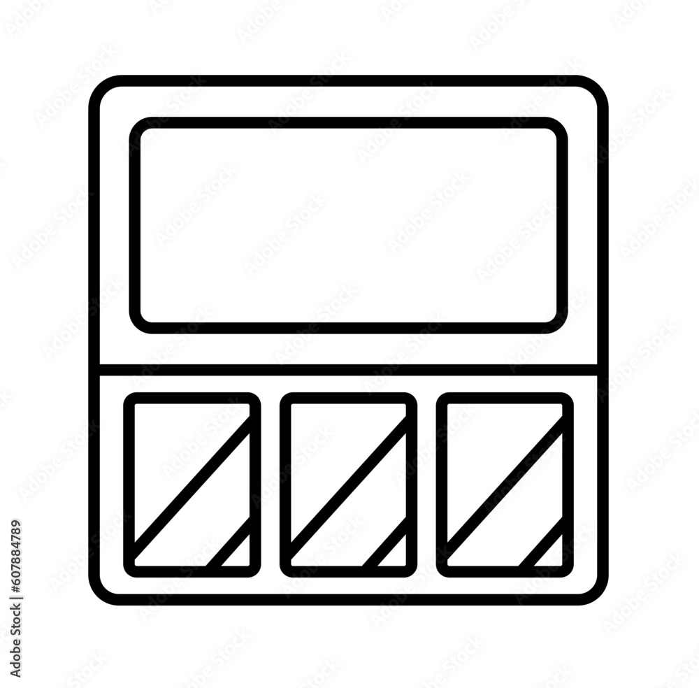 Cute makeup brushes palette outline icon Cute makeup brushes palette outline icon