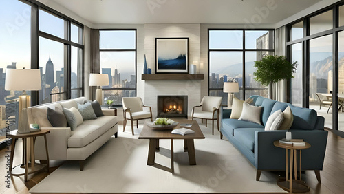 Cozy Fireplace Modern Living Room Beautiful Angles