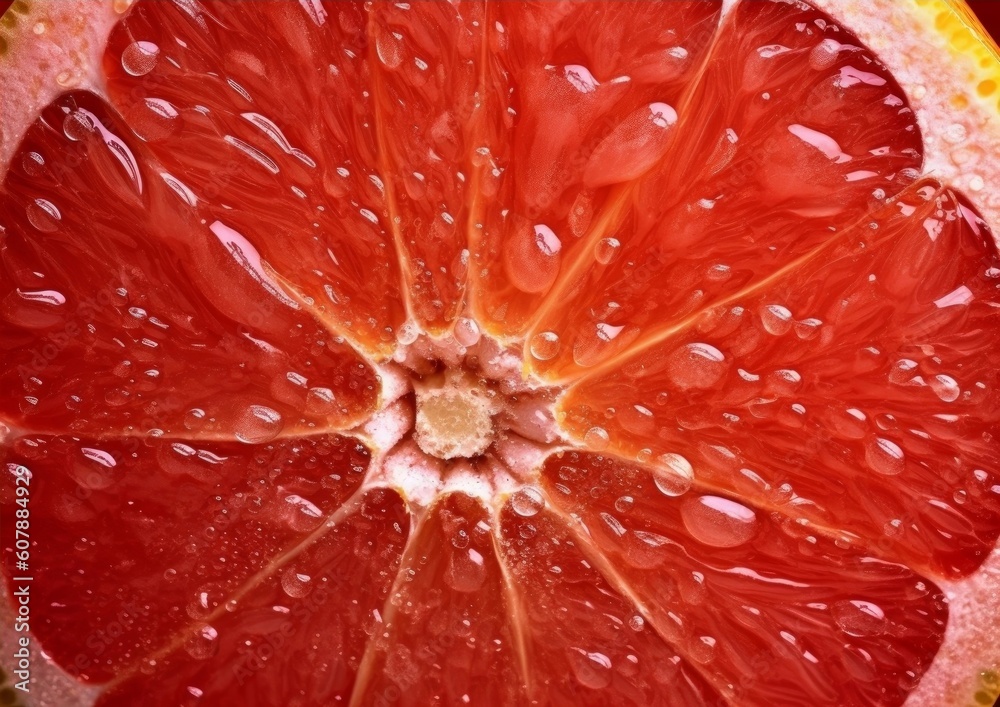 grapefruit cross section close-up, emphasizing its juicy pulp and natural texture grapefruit cross section close-up, emphasizing its juicy pulp and natural texture