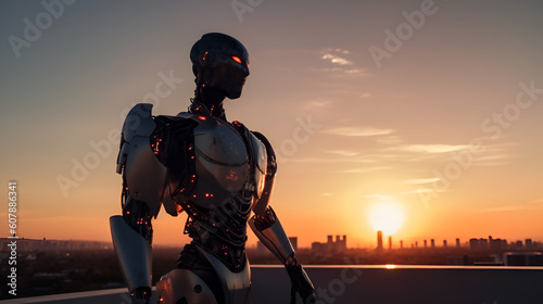 Futuristic robot. Generated AI