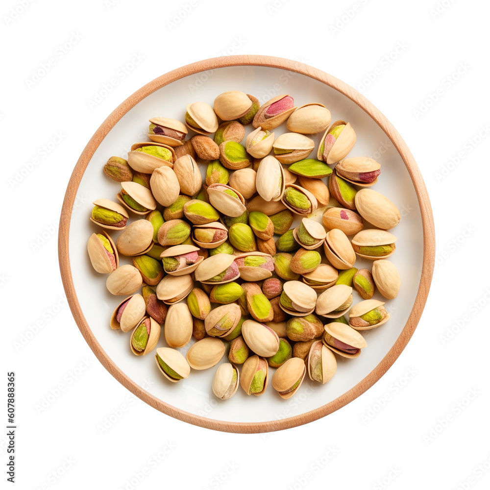 pistachio nuts in a bowl created with Generative AI pistachio nuts in a bowl created with Generative AI