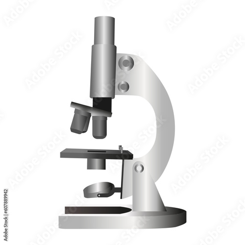 Realistic microscope drawn in 3d. pharmaceutical tool
