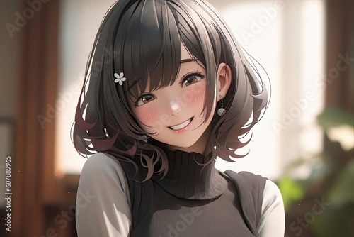Asian Anime Woman Stylist Background Setting Extremely Gorgeous Illustration Generative AI