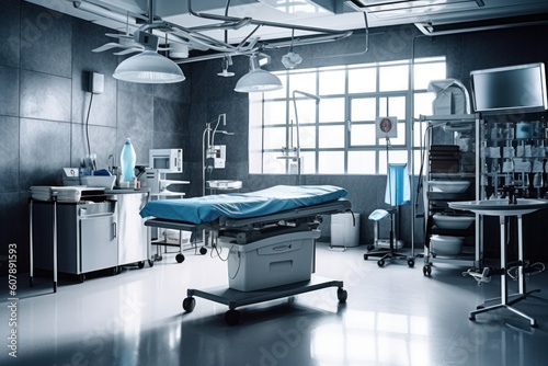 stock photo of mortuary room with stuff tools equipment AI Generated