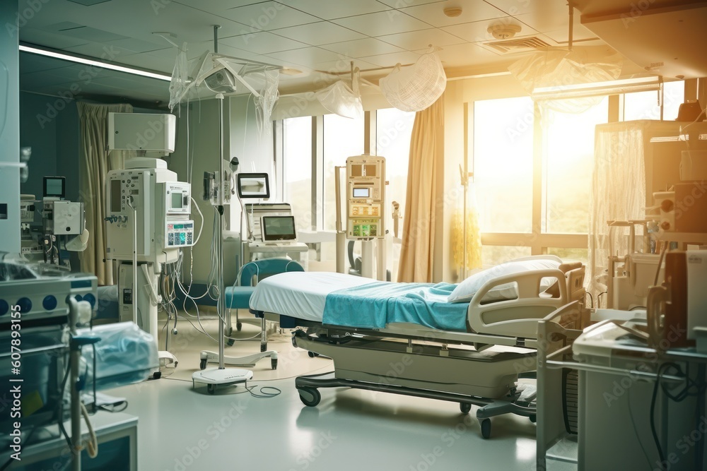 stock photo of neurological intensive care unit room AI Generated stock photo of neurological intensive care unit room AI Generated