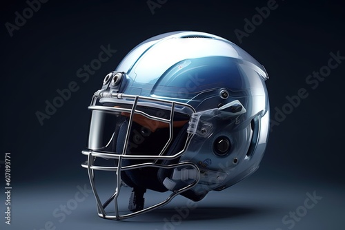 Football helmet embedded with advanced nanotechnology, capable of adjusting its fit and cushioning in real - time illustration generative ai