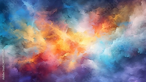 abstract colorful cloud or smoke watercolor background. Generative ai