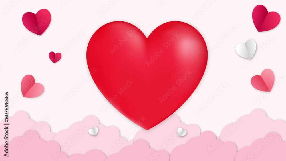Happy valentine's day heart cartoon scene motion seamless loop background video Happy valentine's day heart cartoon scene motion seamless loop background video