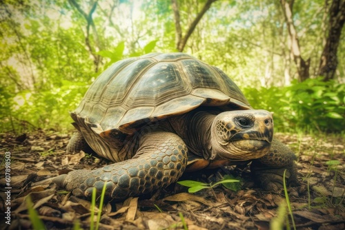 Aldabra Giant Tortoise in the natural environment, Generative AI © Tanya