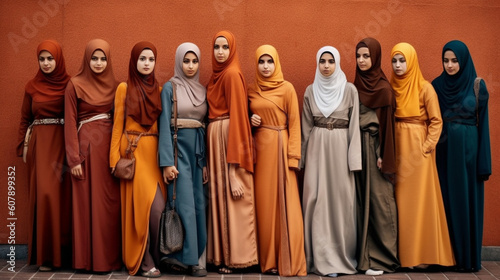 women in tratitional muslim outfit Generative AI photo