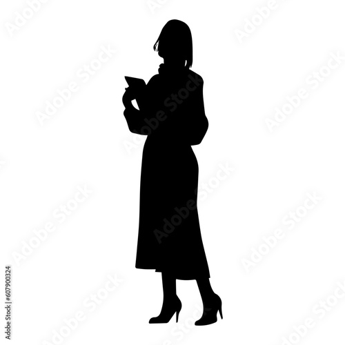 Vector illustration. Silhouette of a woman psychologist.