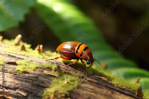 Ambrosia Beetle in the natural environment, Generative AI © Tanya