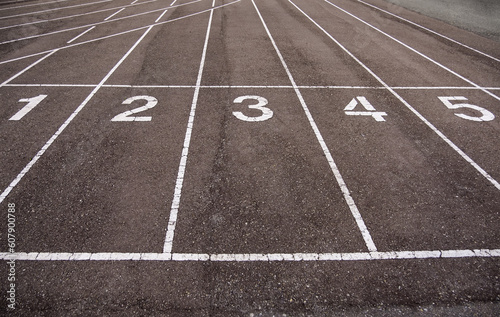 Numbers on a running track