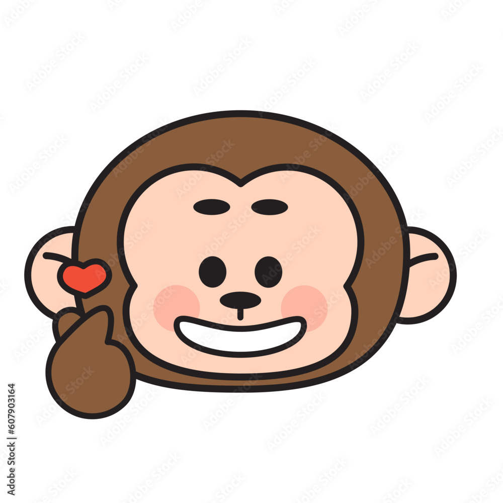 Cute monkey character element emoji Cute monkey character element emoji