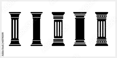 Pillar greek icon Justice symbol Column stencil Vector stock illustration EPS 10