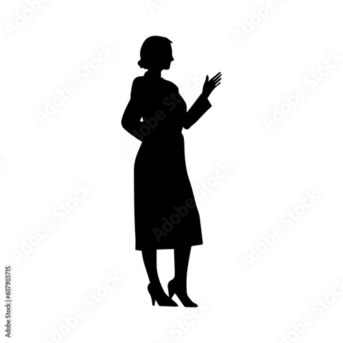 Vector illustration. Silhouette of a woman psychologist.