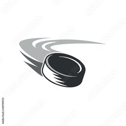 Ice hockey logo icon with swoosh design
