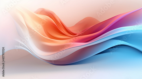 Abstract colorful wave background, Generative AI