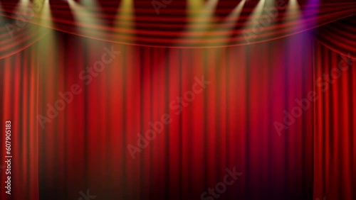 Red curtains scene motion  loop background