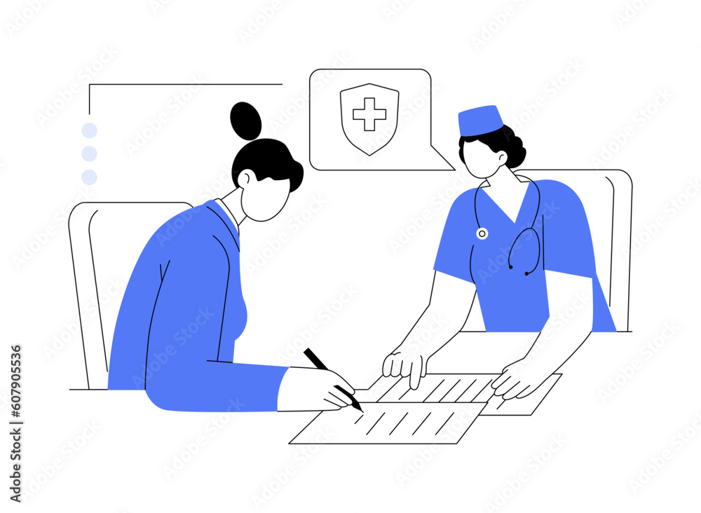Employee healthcare insurance abstract concept vector illustration.