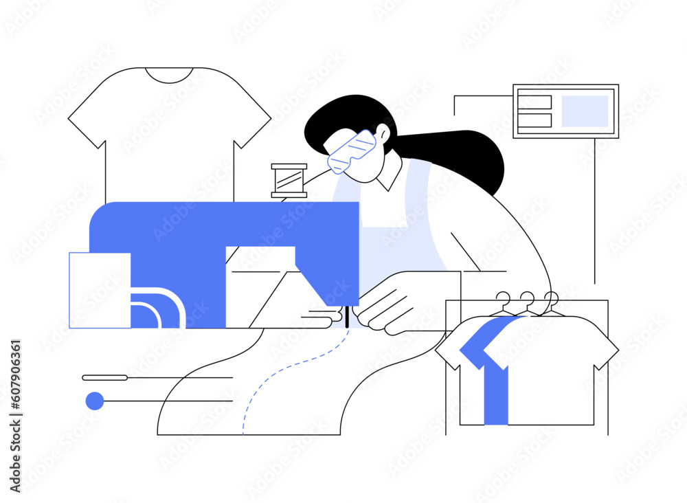 Sewing abstract concept vector illustration.