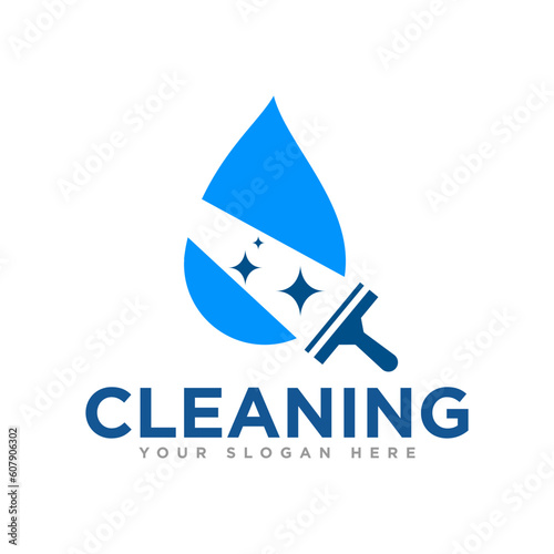 Cleaning Service Logo Design Illustration