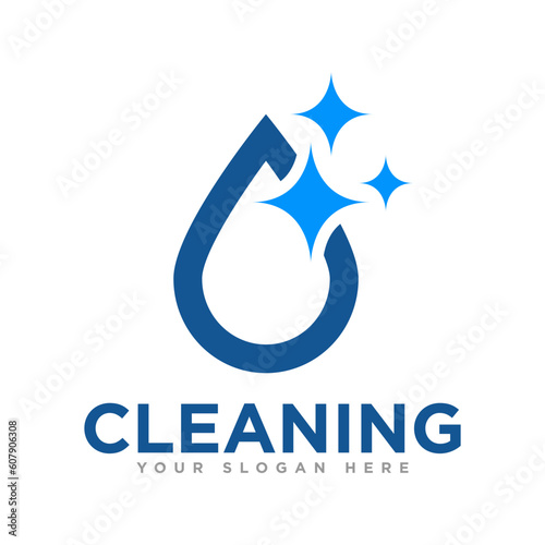 Cleaning Service Logo Design Illustration