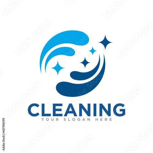 Cleaning Service Logo Design Illustration