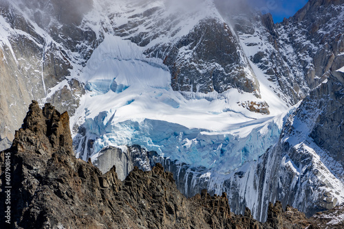 Glacier at Mount Fitz Roy, Los Glaciares National Park, Patagonia, Argentina. South America