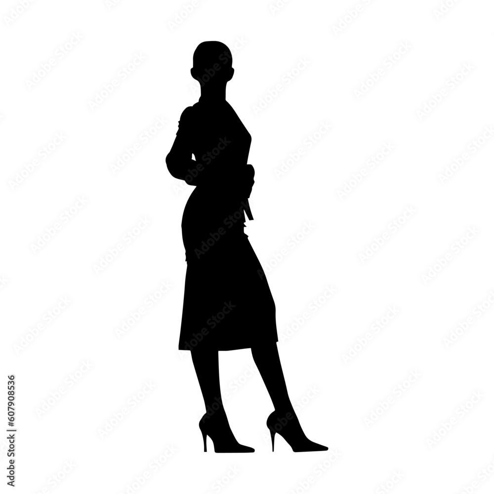 Vector illustration. Silhouette of a woman psychologist.