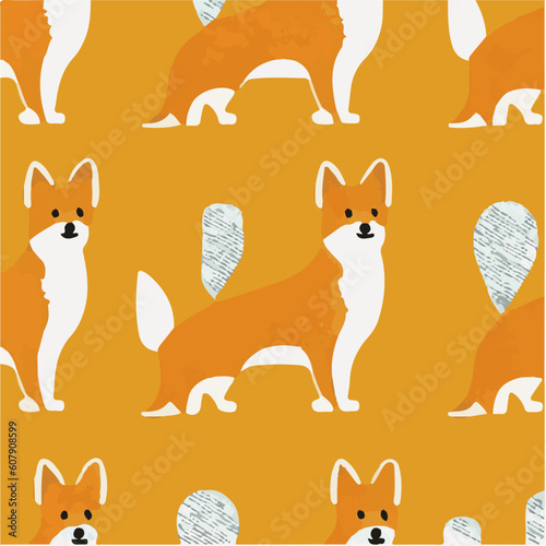 cute simple dingo pattern, cartoon, minimal, decorate blankets, carpets, for kids, theme print design
 photo