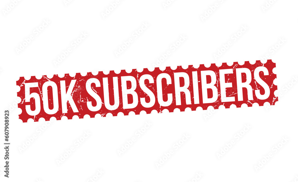 50k Subscribers grunge Rubber Stamp vector design. 50k Subscribers grunge Rubber Stamp vector design.
