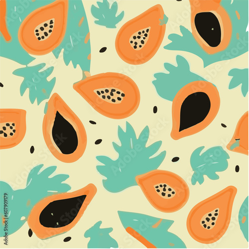cute simple papaya pattern, cartoon, minimal, decorate blankets, carpets, for kids, theme print design
