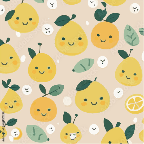 cute simple lemon pattern  cartoon  minimal  decorate blankets  carpets  for kids  theme print design 
