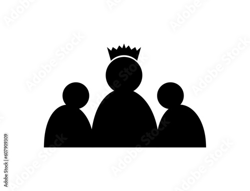 King icon on black and white theme