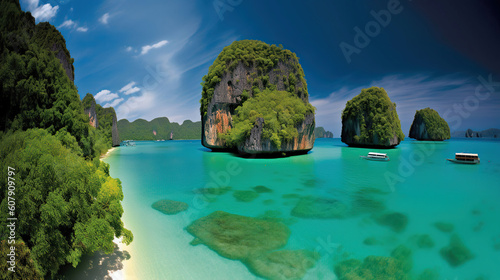Krabi is famous for its scenic view and breathtaking Beaches and Islands. Its coral reef vistas are also one of the world’s most beautiful, Generative AI