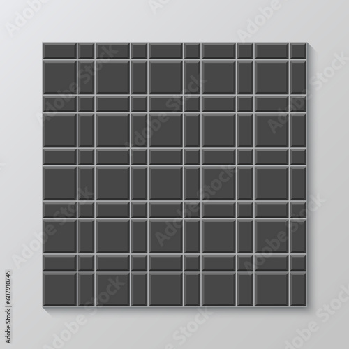 Decorative sidewalk surface. Street paver tile seamless texture. Paved floor. Slab pavement pattern. Cobblestone print. Mosaic outdoor background. Cement brick backdrop. Vector illustration