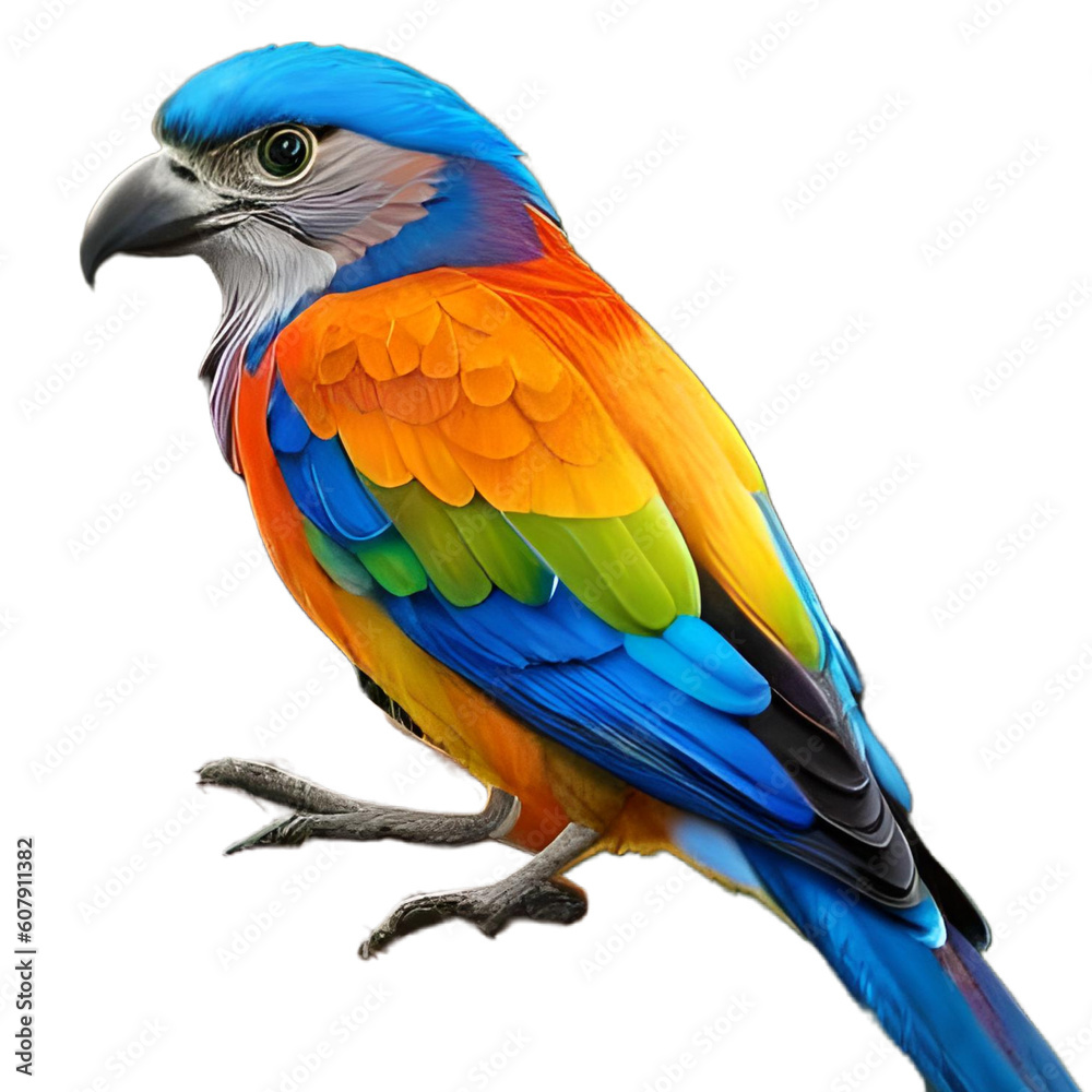 Blue And Yellow Macaw Isolated on white background , Generative ai 