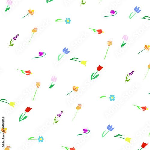 Pattern con graziosi fiorellini colorati