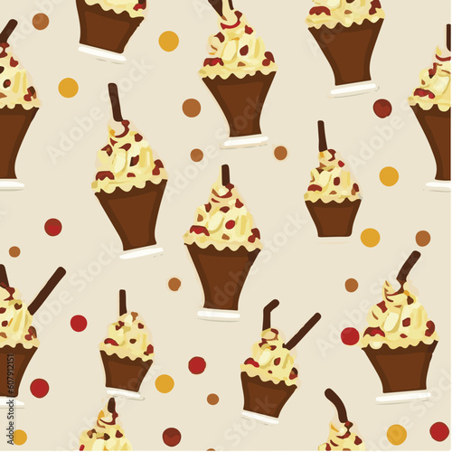 cute simple sundae pattern, cartoon, minimal, decorate blankets, carpets, for kids, theme print design

