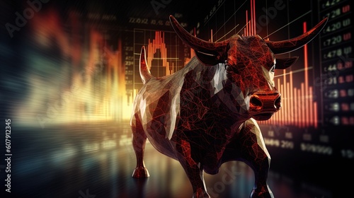 Investment Binding chart for trading in an aggressive bull Stock Market. Generative AI