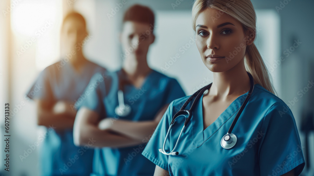 Doctors in the hospital corridors, generative ai Doctors in the hospital corridors, generative ai