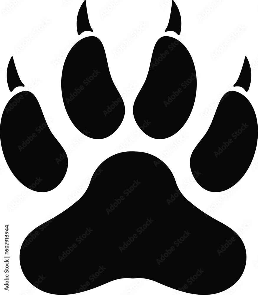 liom paw print , tiger paw print , vector isolated on white background liom paw print , tiger paw print , vector isolated on white background