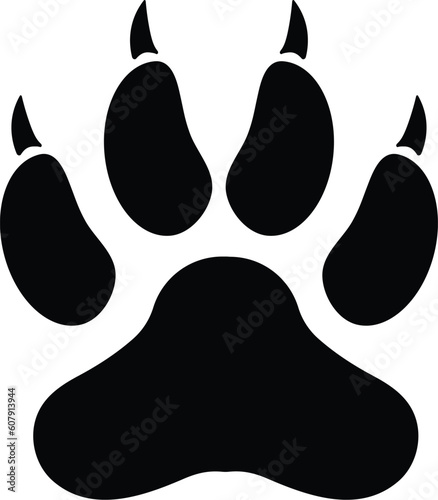 liom paw print , tiger paw print , vector isolated on white background