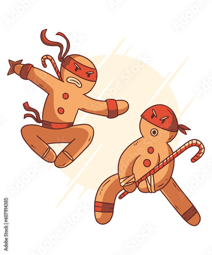 Gingerbread Cookies Ninja Fight Christmas New Year Gifts
