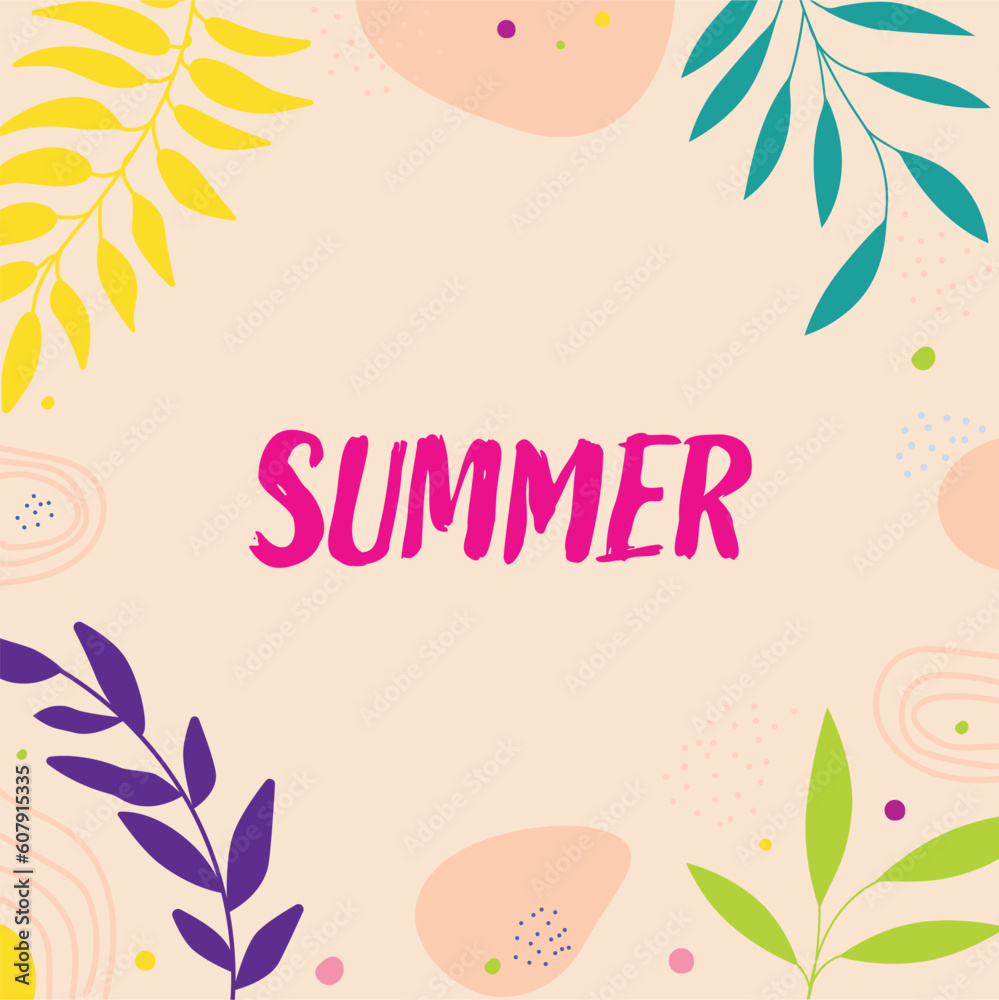 Summer abstract background, summer sale banner, poster design. Vector illustration.