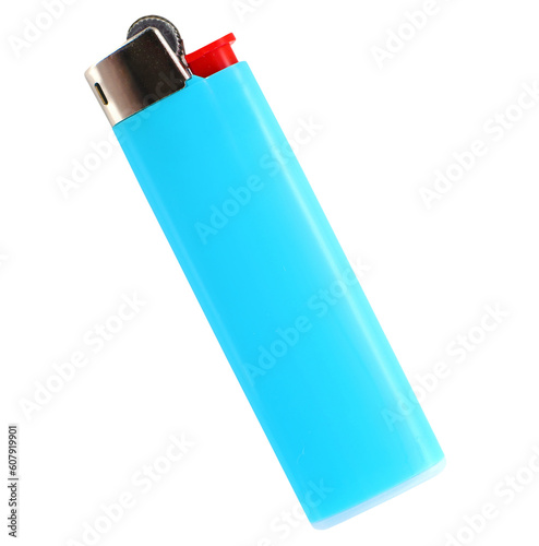 Blue lighter, transparent background photo