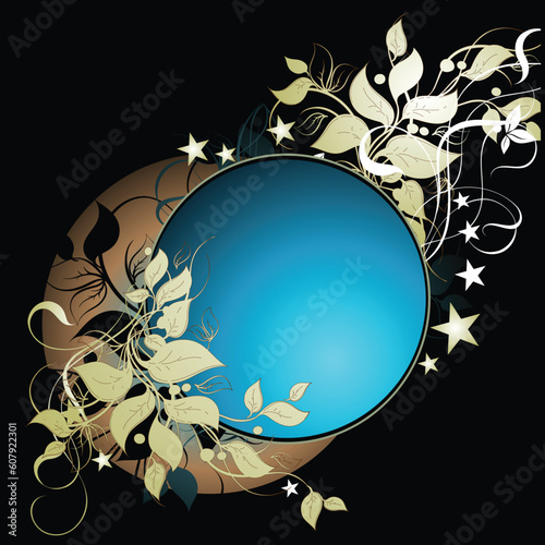 floral frame, this illustration may be usefull as designer work.