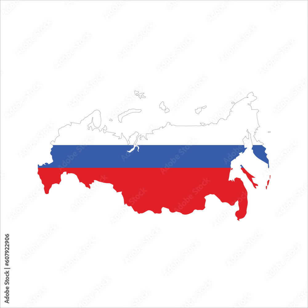 Obraz premium Russia map flag on grey background. Vector illustration. Eps 10.