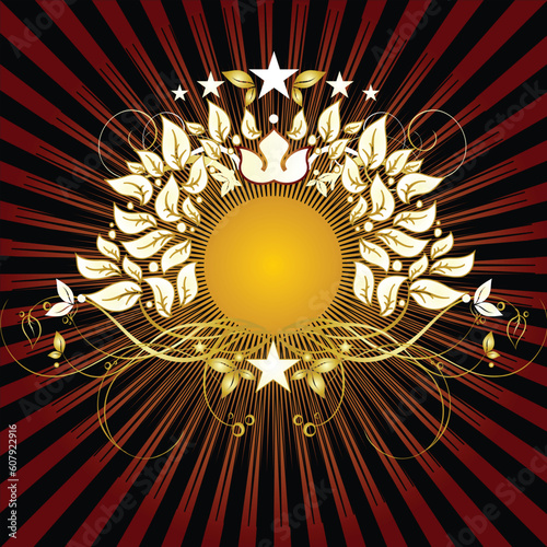 ornamental shield, this illustration may be usefull as designer work.
